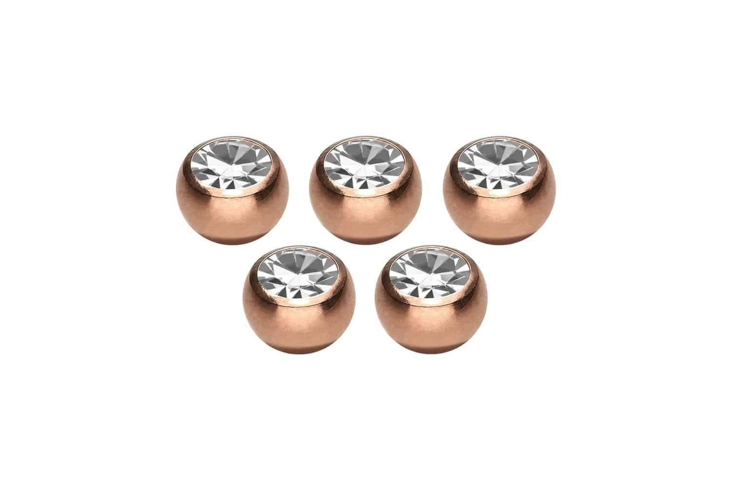 SET Chirurgenstahl Schraubkugel KRISTALL von Piercingline